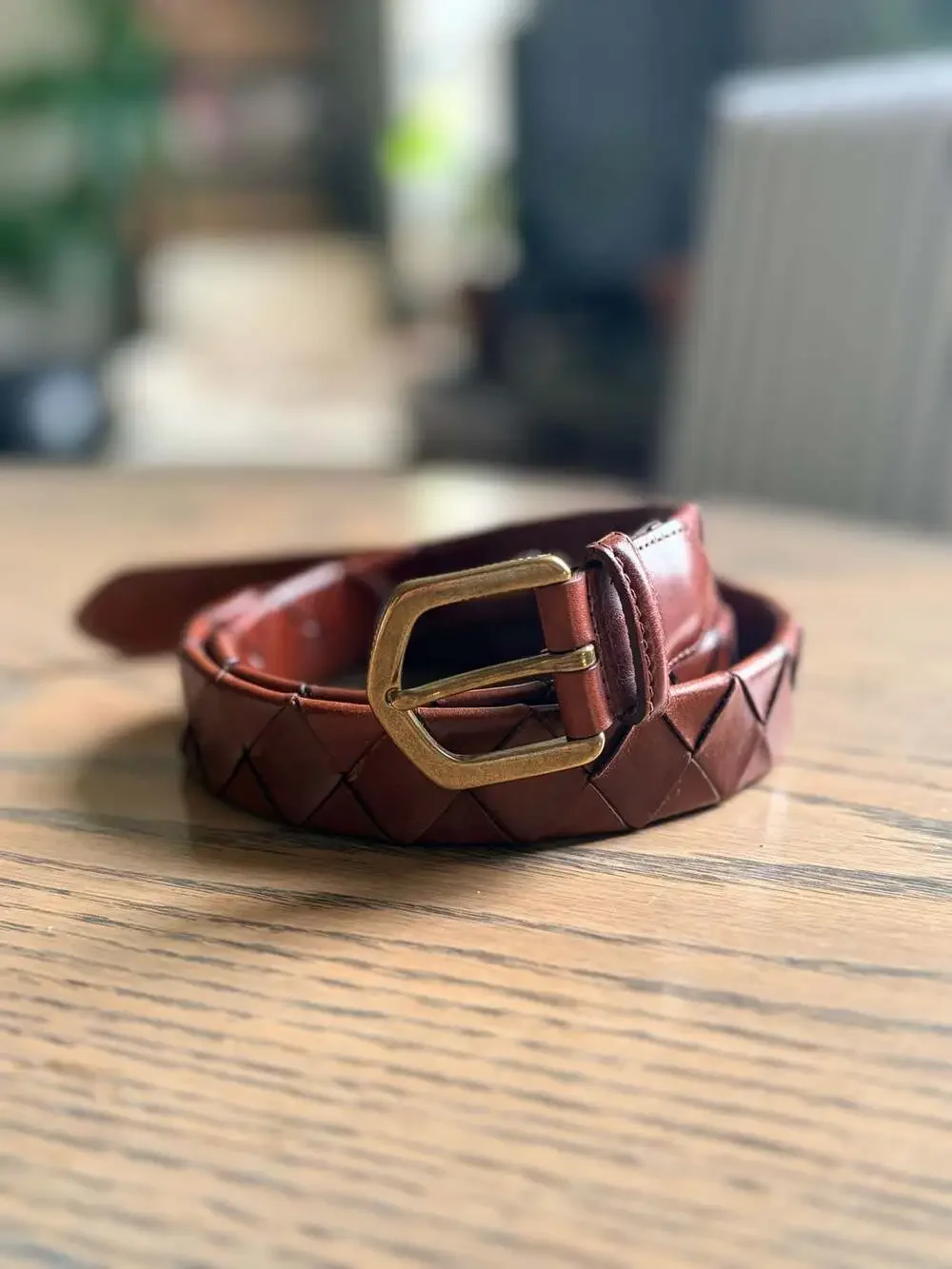 Coach 5925 Braided Leather Belt 42”